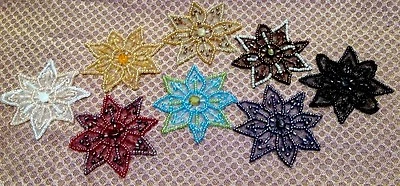 Aplique 3" Cuentas Copo de Nieve Estrella Cuentas Vidrio Cosido a Mano 1 pieza Foto 1 de 3