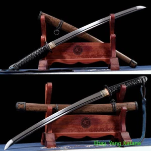 Japanese Wakizashi T10 Clay Tempered Sharp Military Sword Samurai Katana #1235 - Picture 1 of 12