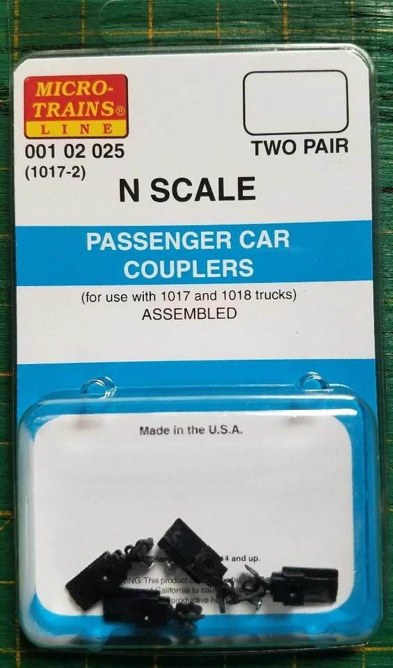 N Micro Trains 001 02 025 Passenger Car Couplers 1017-2 - Image 1 of 1