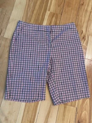Bermudas elásticas Jones New York talla 12 a cuadros negros y rosas Foto 1 de 4