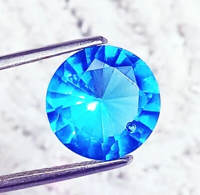 Loose Gemstone Light Blue Topaz Round Cut 4.70 Ct Certified With Free Gift - Image 1 of 4