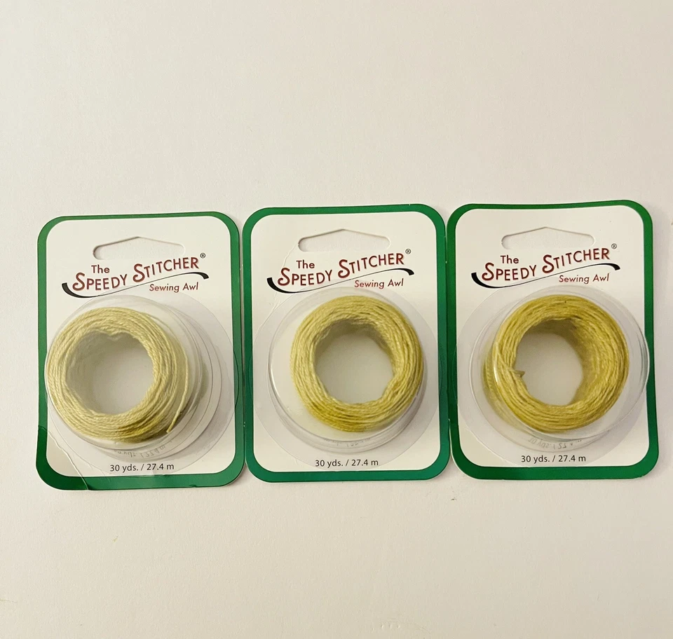 3 Pack Speedy Stitcher BTH160 Polyester Thread Fine Skein 30 Yard Sewing Awl Tan - Image 1 of 1