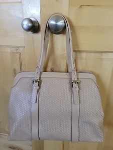 Sundance MED Genuine TAN Leather Shoulder Bag~Made In Italy~2 Sections~2 Zip - Picture 1 of 15