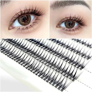 Hágalo usted mismo extensiones de pestañas individuales en racimo, pestañas naturales, cola de golondrina, 8-12 mm - Imagen 1 de 9