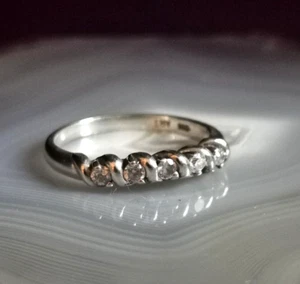 Ring Silber 925 CZ Zirkonia blitzend funkelnd memory Bandring Punze ART 19mm - Bild 1 von 5