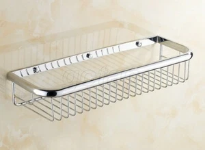 Polished Chrome Bathroom Wall Mount Shower Basket Shelves Caddy Storage Gba514 - Picture 1 of 5