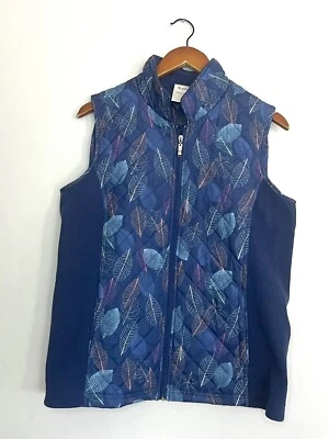 Жилет стеганый Blair Feather Print Diamond темно-синий розовый боковые трикотажные панели размер M - Изображение 1 из 4