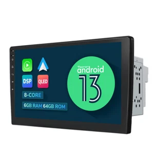 2DIN 10.1" Car Stereo Android 13 6+64 GPS Radio CarPlay Bluetooth 4G LTE DSP RDS - Picture 1 of 35