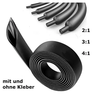 schwarzer Schrumpfschlauch 2:1 3:1 4:1 - mit / ohne Kleber - UL Zulassung - Bild 1 von 4