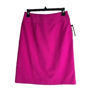 Worthington Womens Festival Fuschia Pencil Skirt Knee Length Back Zip Size 4 NWT - Picture 1 of 9