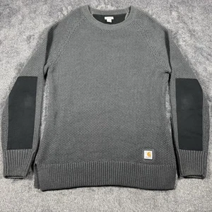 Carhartt Womens Gray Sweater Medium(8/10) Cotton/Acrylic- Elbow Patches - Picture 1 of 11