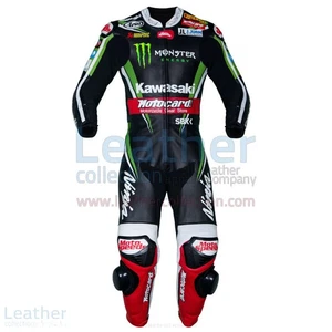 Kawasaki Ninja Motocard Motorbike Racing Motorcycle Cowhide Leather Race Suit - Picture 1 of 6