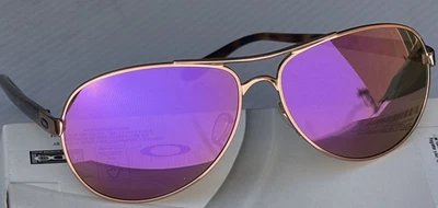 Oakley Feedback 玫瑰金偏光 Galaxy 紫色飞行员女式太阳镜 4079 — 第 1/4 张图片