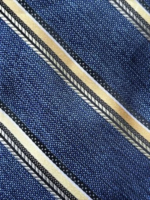 Corbata de hombre Platinum Designs azul amarillo a rayas usada en excelente estado Foto 1 de 4