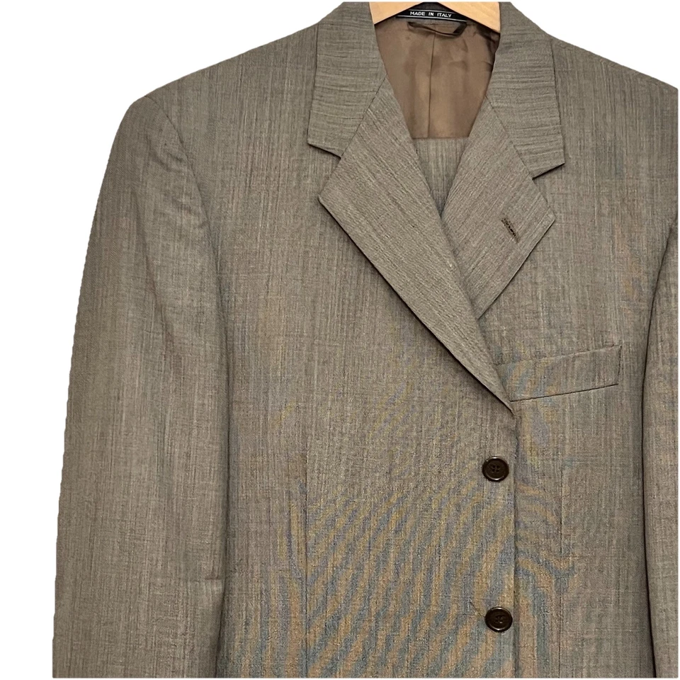 Traje De Colección Para Hombre Talla 42R Pantalones Talla 36Wx32L Enzo Caprigliani Super 120s Marrón Foto 1 de 4