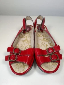 Fly London 'Jobe' Red Patent Leather Sling backs Size UK 5 EU 38 - Picture 1 of 8