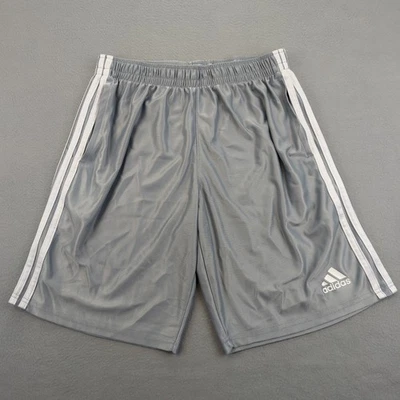 Pantalones Cortos Atléticos Adidas 3 Rayas Para Hombre XL Gris Blanco Logo Gimnasio Brillante Deslumbramiento Y2K Foto 1 de 4
