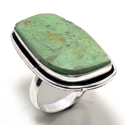 Grüner Opal Edelstein Ring Handarbeit Antik Design Damenschmuck 8,75 Zoll MXR... - Bild 1 von 4