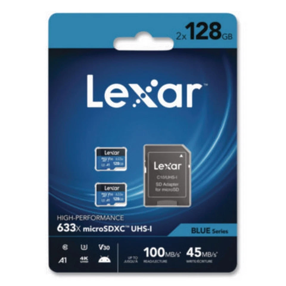 Lexar LSDMI128B2U6 High Performance Blue Series Microsdxc Memory Card With - Image 1 of 1