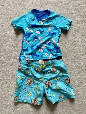 Land’s End 4T Juego de natación protector contra erupciones para niños pequeños – Traje de juego acuático Foto 1 de 4