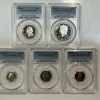 1992-S 5 Coin Proof Date Set PCGS PR69 DCAM Newly Graded Coins - Image 1 of 2