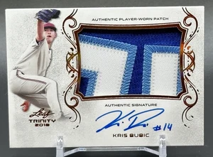 2018 Leaf Trinity Kris Bubic 3 Color Patch Auto #PA-KB1 - KC Royals Baseball RC - Picture 1 of 2