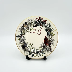 "Plato de ensalada Lenox Winter Greetings 8"" EE. UU. 1995" - Imagen 1 de 4