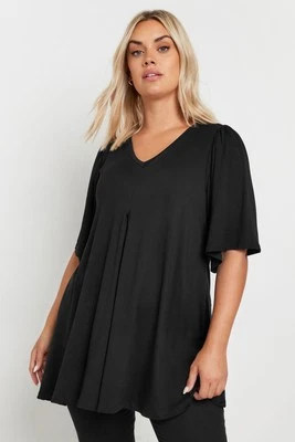 Yours Curve Plus Size Pleat Angel Sleeve Swing Top - Image 1 of 4