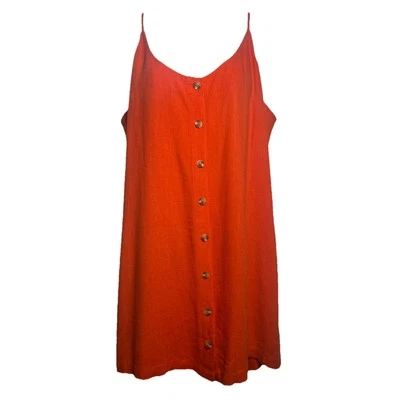 Mini Vestido para Mujer Lulus XL Vestido para Sol Verano Sin Mangas Coral Lino Pullover Foto 1 de 4