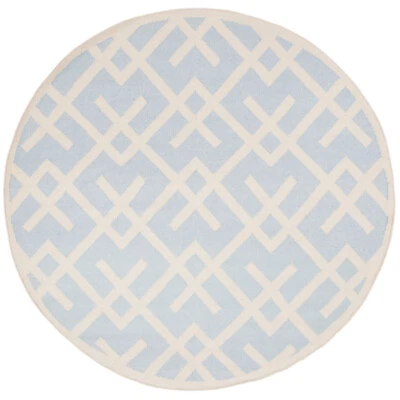 SAFAVIEH Dhurries DHU552B Light Blue / Ivory Rug - Image 1 of 4