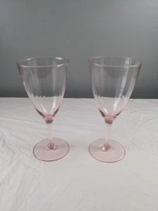 Copa(s) de agua óptica de costilla de vidrio Pink Depression - Imagen 1 de 5