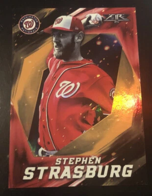 2017 Topps Fire Orange #93 Stephen Strasburg /299 - Image 1 of 2