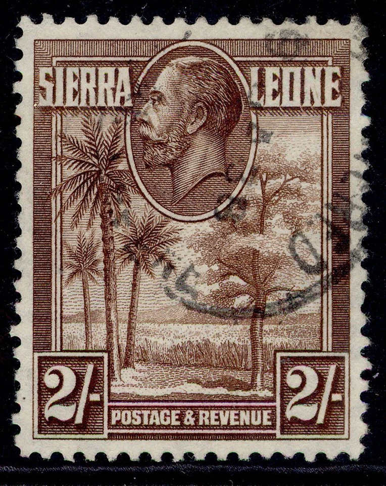 SIERRA LEONE GV SG164, 2s chocolate, FINE USED. Cat £15. - Image 1 of 1