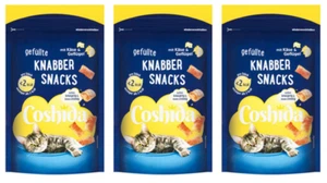 3x 150g COSHIDA gefüllte Knabber-Snacks mit Käse & Geflügel knusprig & cremig