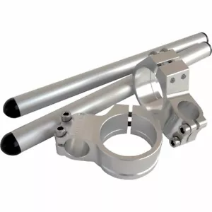 HONDA 2004-19 CBR 1000RR VORTEX RACING 50mm CLIP-ON HANDLE BARS - SILVER - Picture 1 of 7