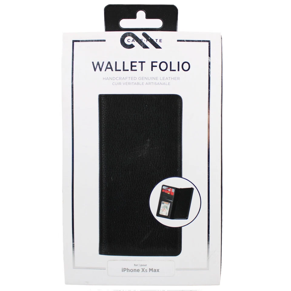 Case-Mate Wallet Folio Genuine Leather Case for Apple iPhone XS Max Black Hcm2