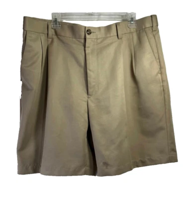 Roundtree & York 男式正装短裤 - 尺寸:40 腰 - 颜色:卡其色 — 第 1/3 张图片