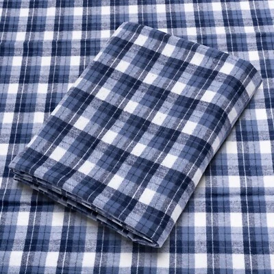 Tela de franela de algodón a cuadros tartán azul marino - 60" de ancho - Se vende por yarda y perno Foto 1 de 4
