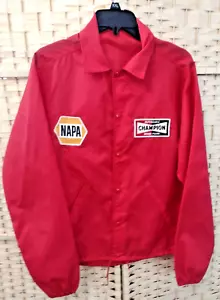 Vintage Champion Spark Plugs Official Windbreaker/Track Jacket 70s Red Med Nylon - Picture 1 of 10