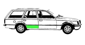Reparaturblech - Türblech hinten rechts für Opel Rekord E und Commodore C - Bild 1 von 6