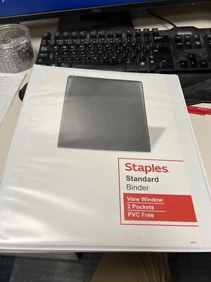 Staples Standard 1" 3-Ring View Binder 白色 (26432-CC) 82656 — 第 1/4 张图片