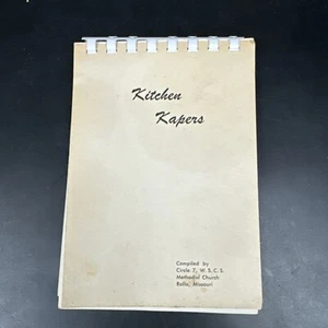 Vintage 70s Kitchen Kapers Methodist Church Rollla Missouri Spiral Flip Cookbook - Picture 1 of 9