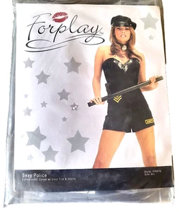 Size M/L Forplay Sexy Police Corset with Vinyl Trim and Shorts FPH16 - Picture 1 of 1