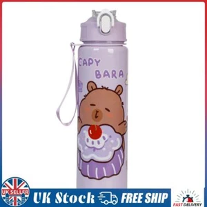 700ml Capybara Cute Water Cup with Straw & Handle Travel Water Bottle (Purple) - - Picture 1 of 8
