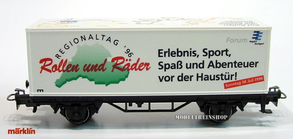 VAGONE CONTAINER MARKLIN 4482 008 13 ROLLEN UND RADER SCALA H0 1/87 CON SCATOLA - Immagine 1 di 1