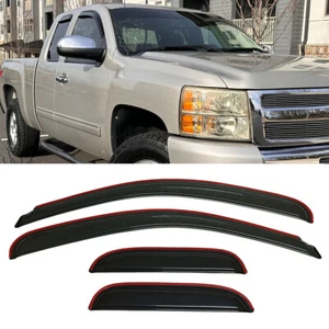 IN-CHANNEL Window Visors Sun Rain Guards Fit Chevy Silverado Extended Cab 07-13 - Picture 1 of 10