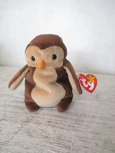 1995 "HOOT" The Owl Beanie Baby Style 4073 Retirado P.V.C. Pellets - Imagen 1 de 5