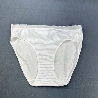 Bali Mujer Talla Mediana 6 Panty Calzoncillo Rayas Blanco y Gris Nuevo Sin Etiquetas Foto 1 de 4