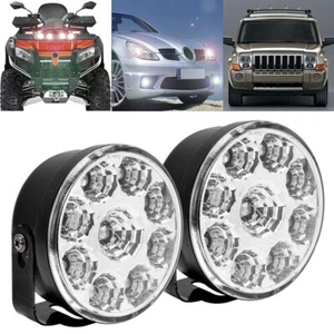 2x 9LED DRL Car Fog Lamp Round Driving Running Daytime Light Head Light White-xx - Picture 1 of 8