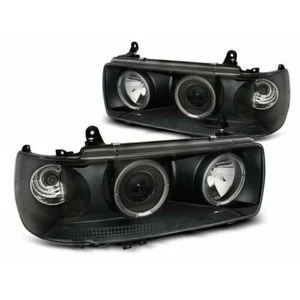 For Land cruiser LC80/FJ80 1990-1997 Smoked Black Angel eyes One-piece Headlight - Picture 1 of 5